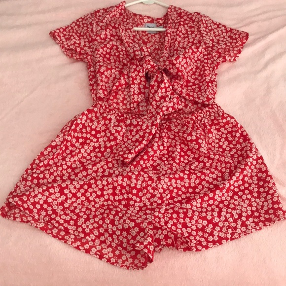 Princess Polly Pants - Princess Polly Red Floral Romper